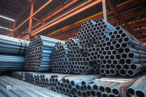 工廠倉庫中的鋼管堆存與管理